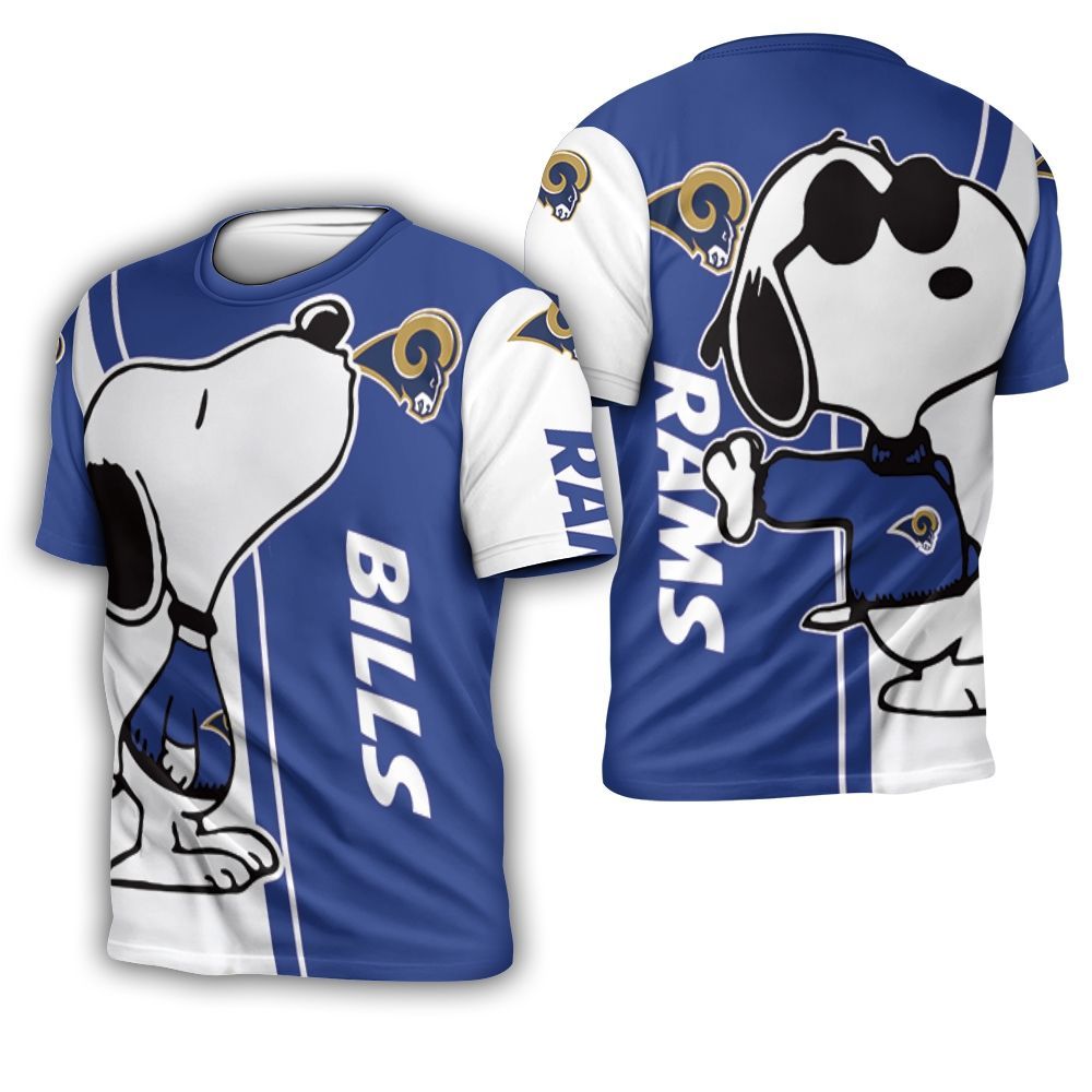 Los Angeles Rams Snoopy Lover 3D Printed 3D T-Shirt