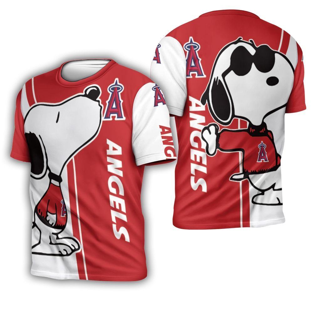 Los Angeles Angels Snoopy Lover 3D Printed 3D T-Shirt