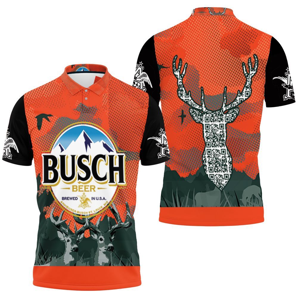 Busch Beer Logo And Deer Head For Fans 3D Jersey Polo Shirt