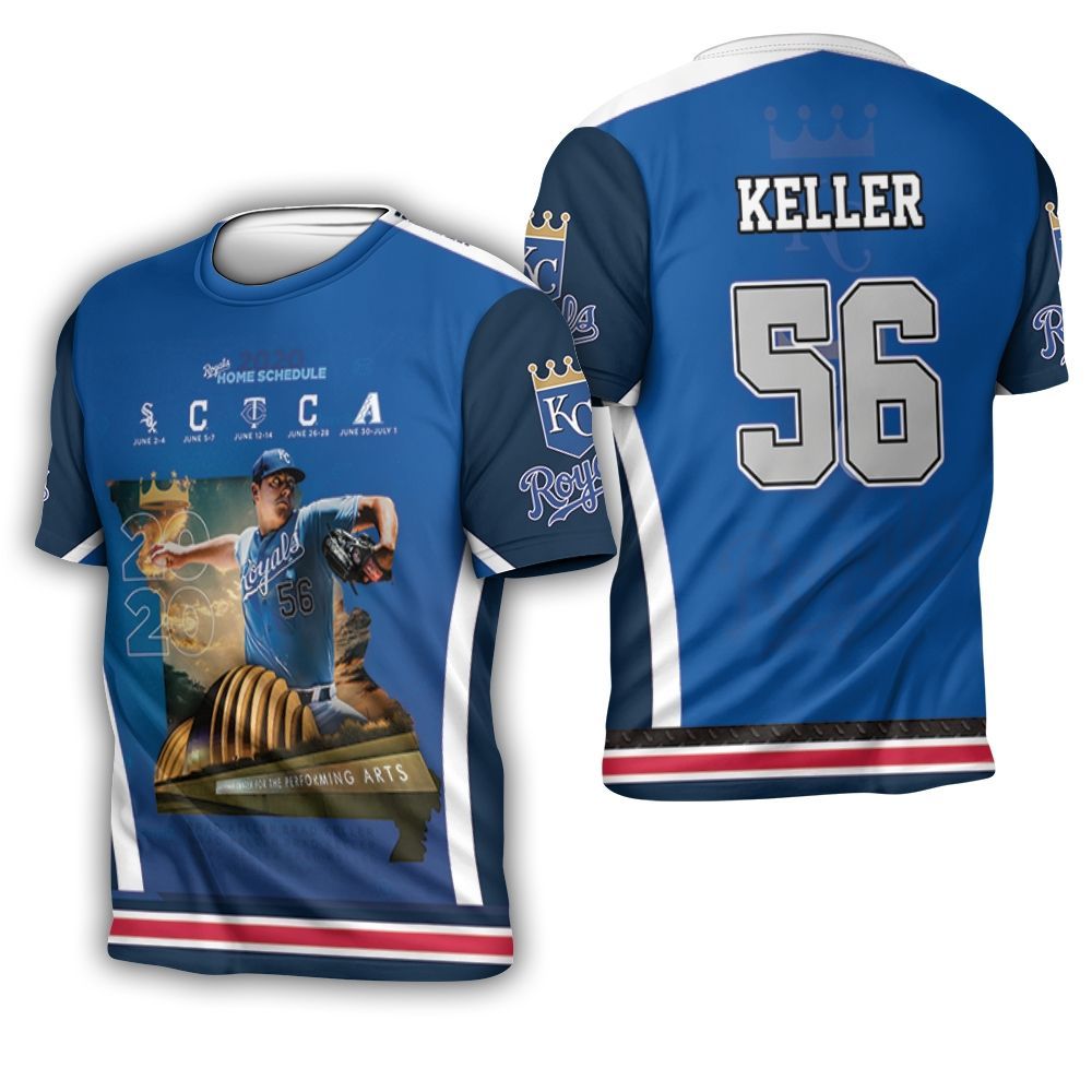 56 Brad Keller Kansas City Royals City 3D T-Shirt