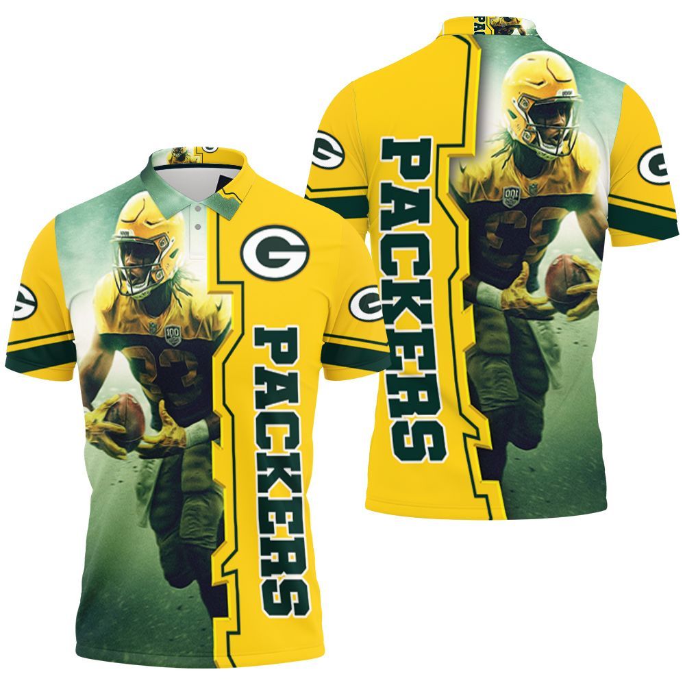 Aaron Jones 23 Green Bay Packers 3D Polo Shirt