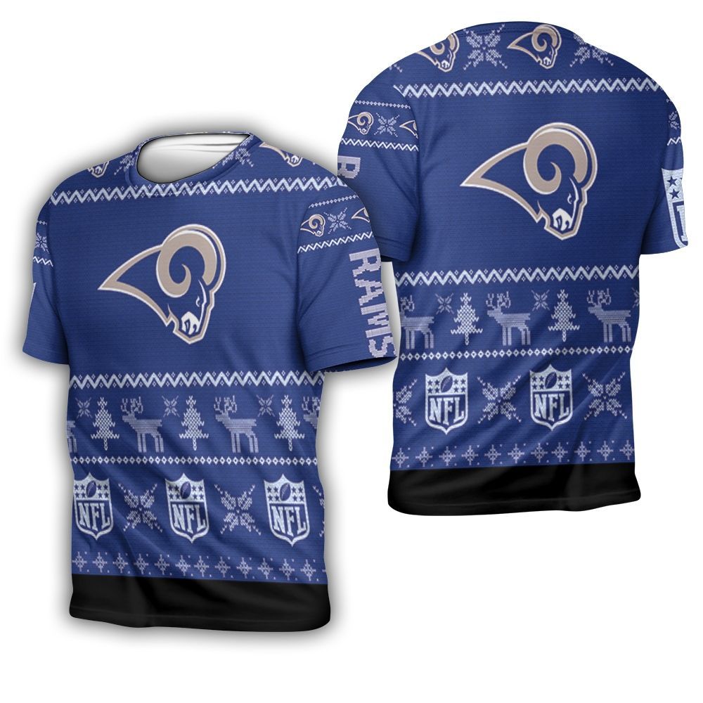 Los Angeles Rams Ugly Sweatshirt Christmas 3D 3D T-Shirt