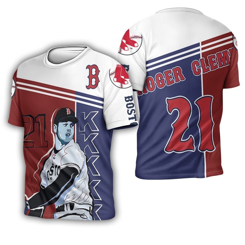 Roger Clemens Boston Red Sox 21 3D T-Shirt