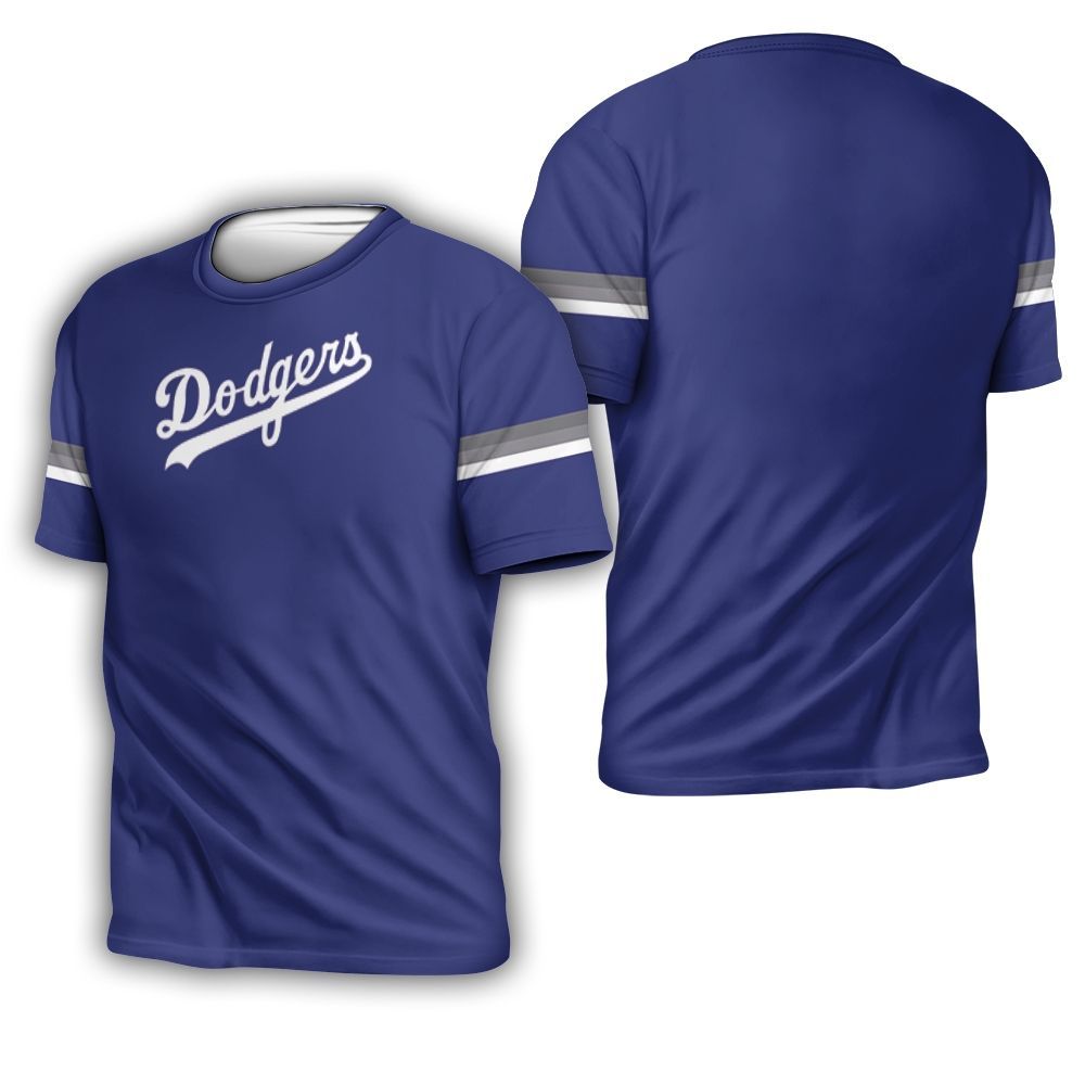 Los Angeles Dodgers Royal Jersey Inspired Style 3D T-Shirt