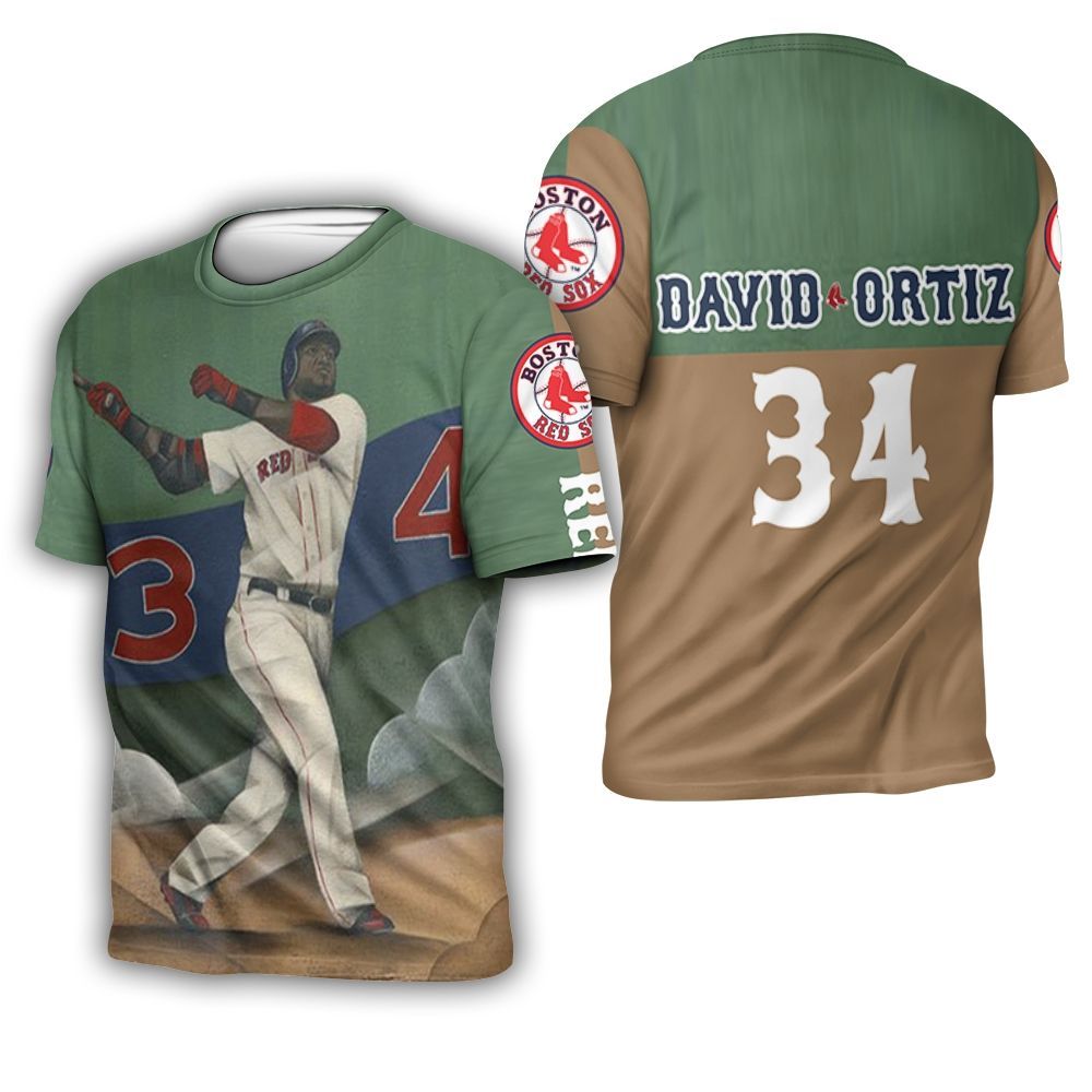 David Ortiz Boston Red Sox 34 3D T-Shirt