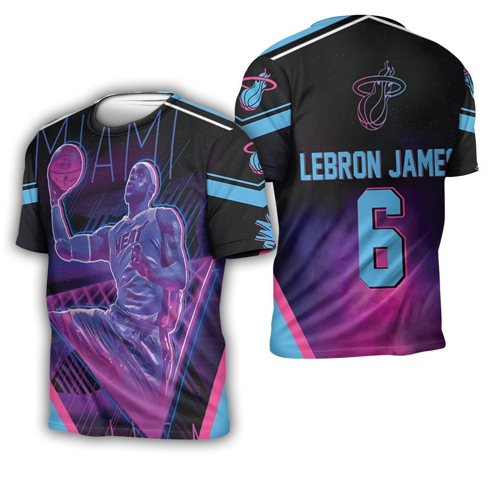 Lebron James 6 Miami Heat Legend Vice Art For Fan 3D T-Shirt