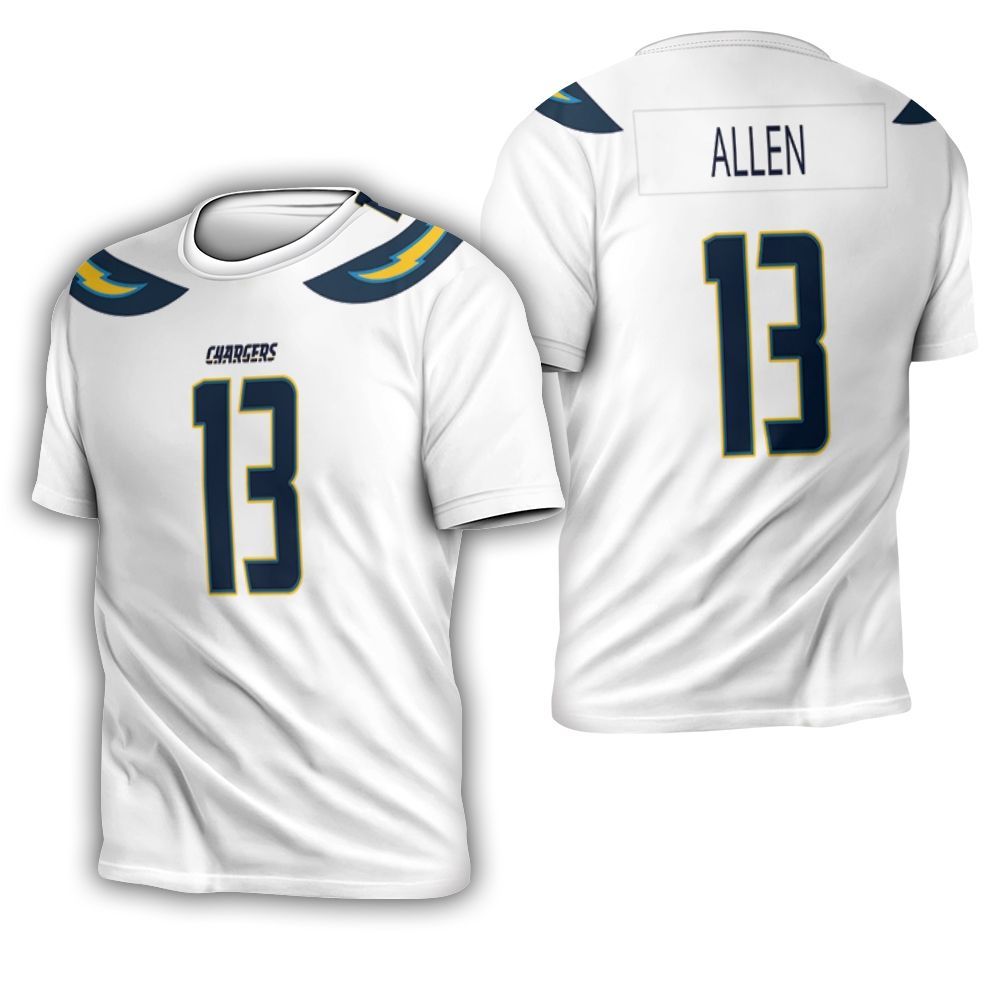 Los Angeles Chargers Keenan Allen Game White Jersey Inspired Style 3D T-Shirt