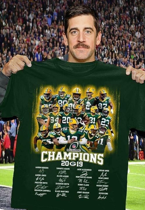 Green Bay Packers Nfc Divisional Champions 2019 All Players Signatures For Fan Sweater