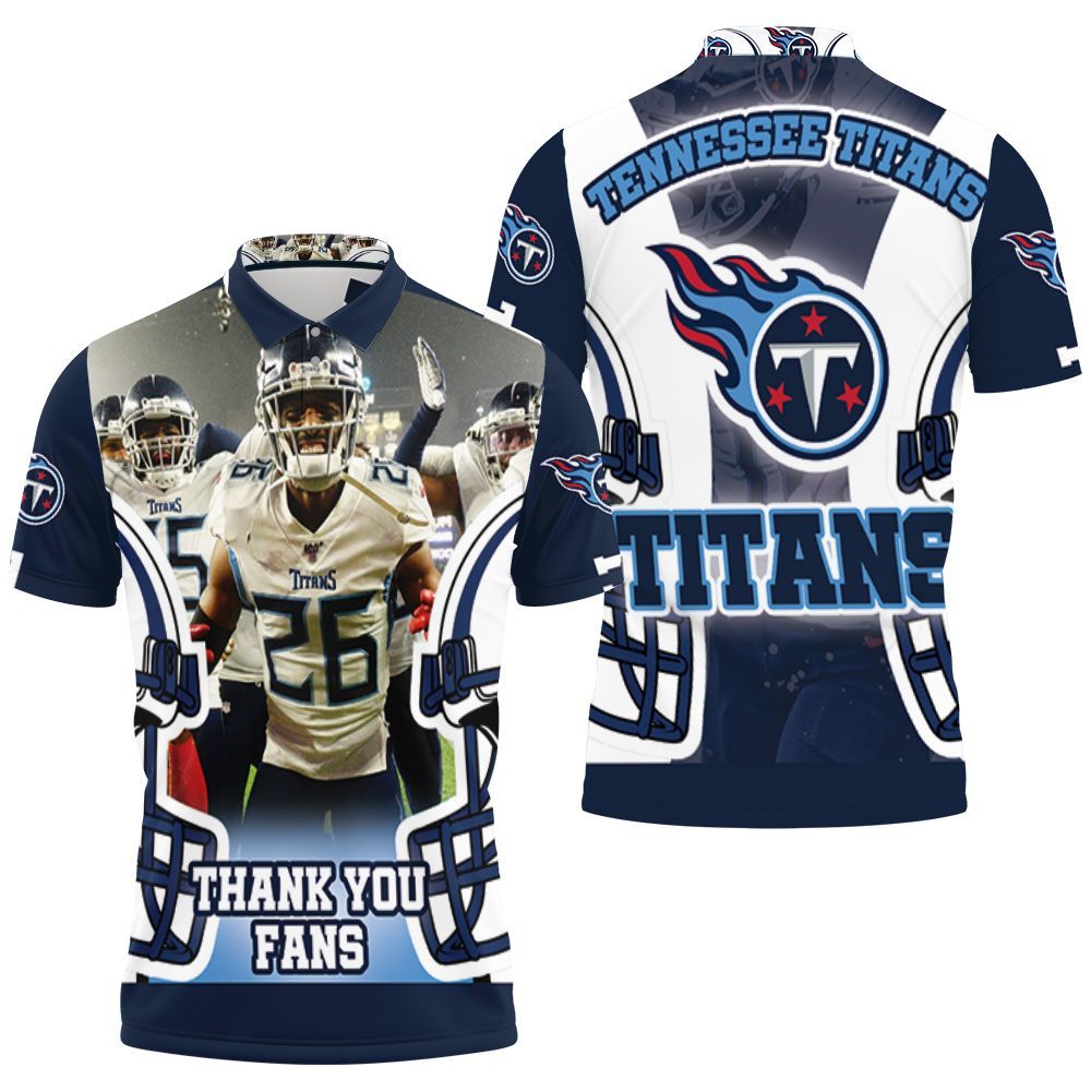 Kristian Fulton #26 Tennessee Titans Afc Division Champions Super Bowl 2021 Polo Shirt