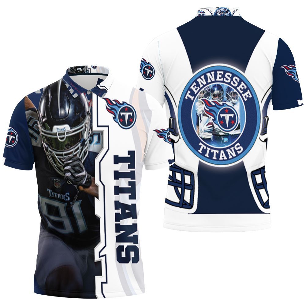 Cameron Wake #91 Tennessee Titans Afc South Division Super Bowl 2021 Polo Shirt