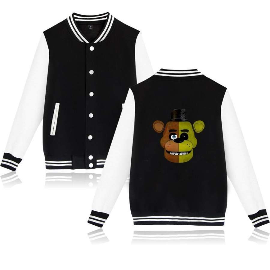 2018 Winter Casual Five Nights at Freddy’s Band Baseball Jacket Long Sleeve Men Hip-hop Black Pullover 3D Printing Clothing