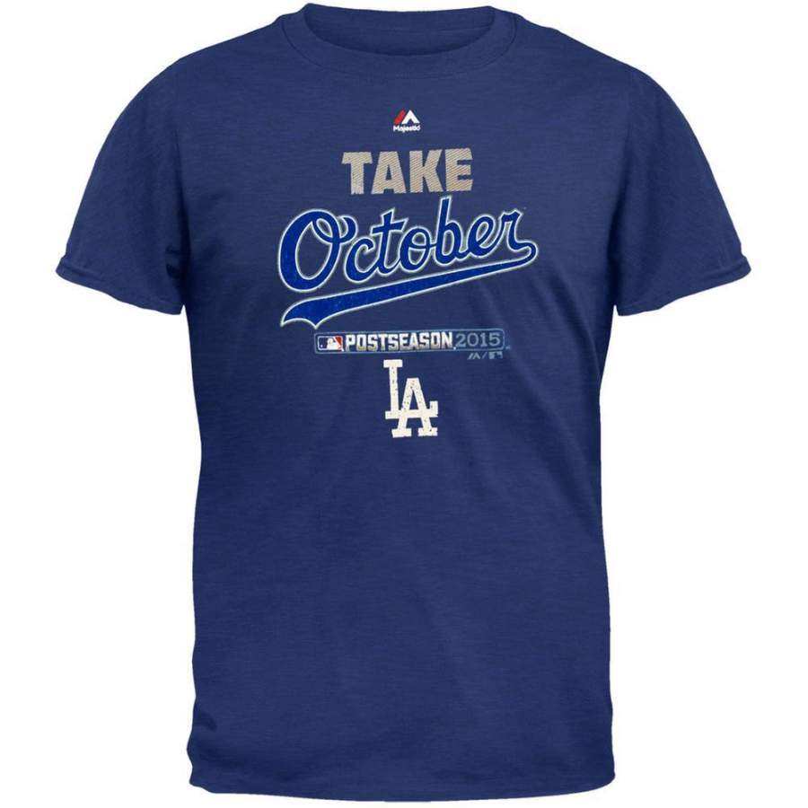 Los Angeles Dodgers – NL West 2015 Champs Take October Soft Adult T-Shirt