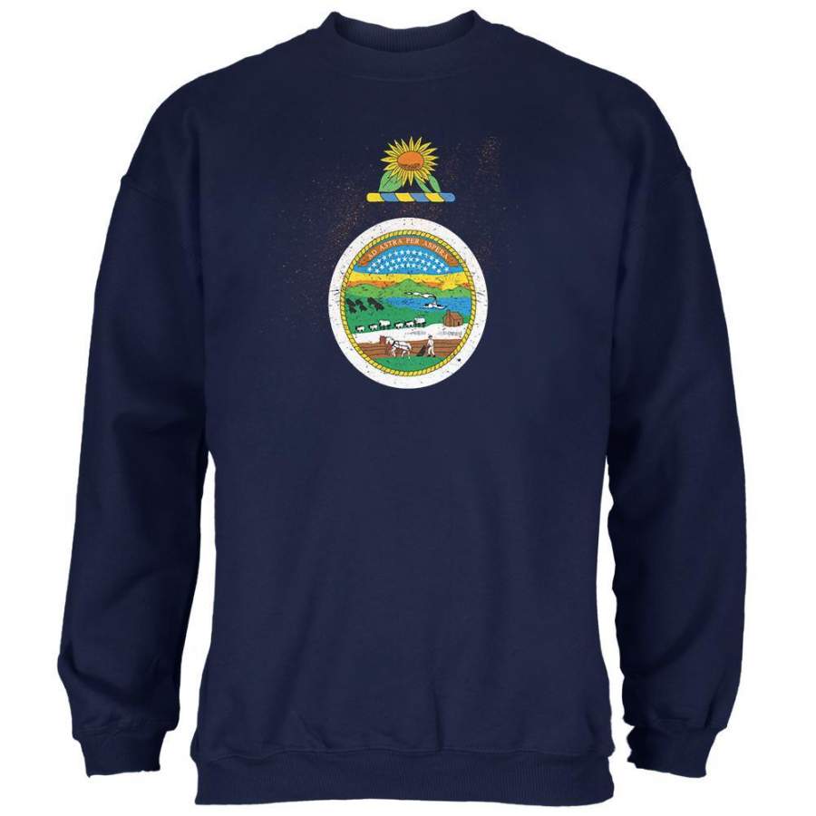 Born and Raised Kansas State Flag Mens Sweatshirt