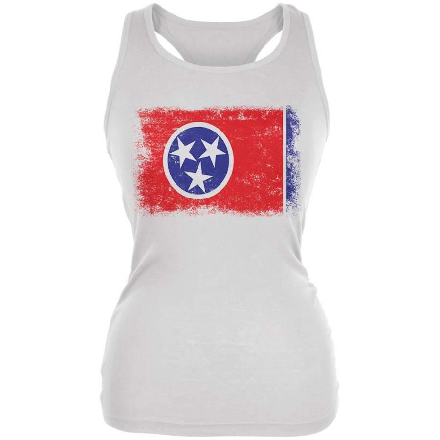 Born and Raised Tennessee State Flag Juniors Soft Tank Top