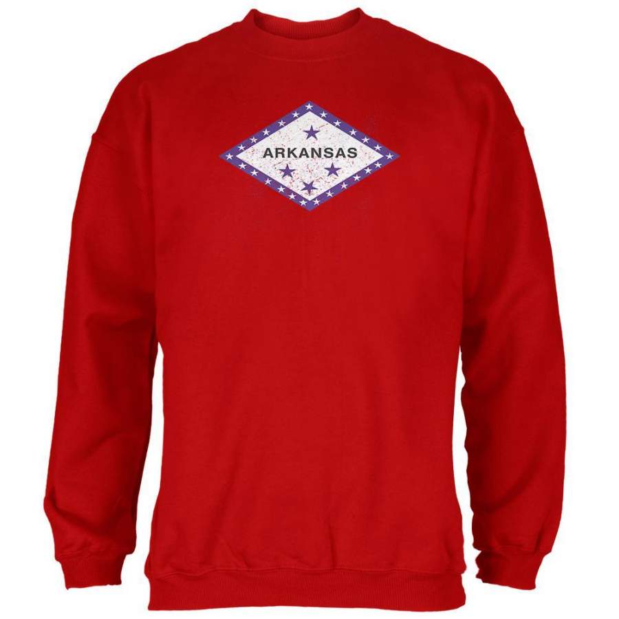 Born and Raised Arkansas State Flag Mens Sweatshirt