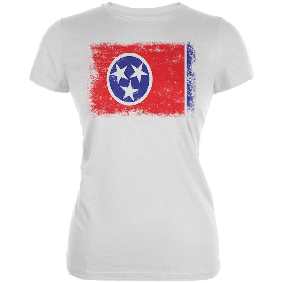 Born and Raised Tennessee State Flag Juniors Soft T Shirt