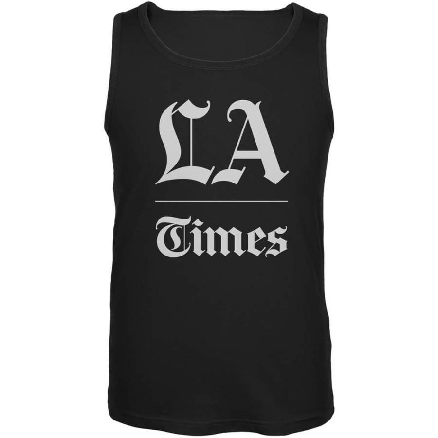 Los Angeles Times Stacked Logo Black Adult Tank Top