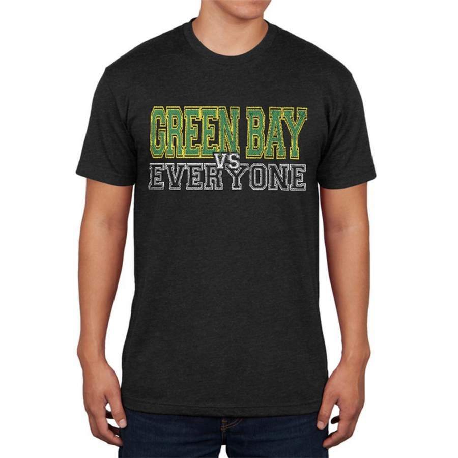 Green Bay VS Everyone Vintage Distressed Mens Soft T Shirt