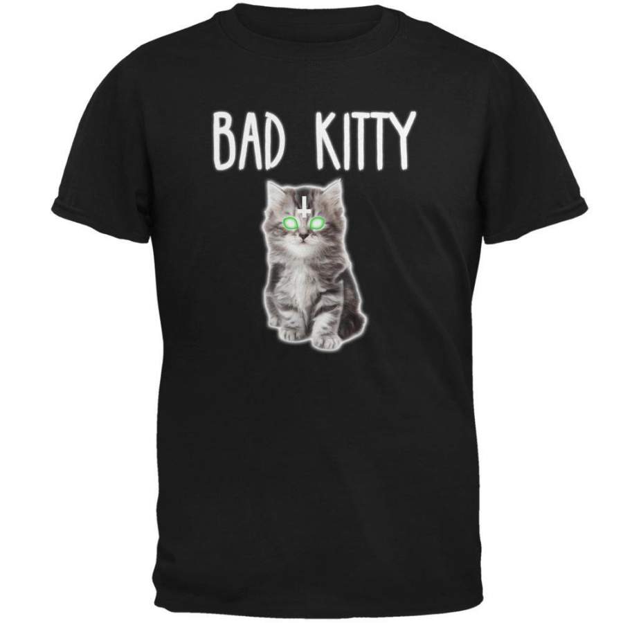 Halloween Bad Kitty Cat Ghost Mens T Shirt