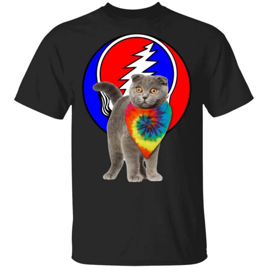 Scottish Fold Cat Mixed Grateful Dead T-Shirt HA02