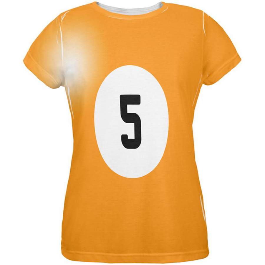 Halloween Billiard Pool Ball Five Costume Womens T Shirt