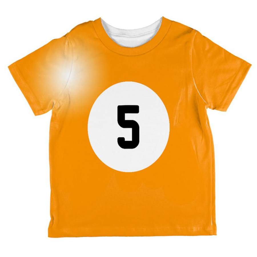 Halloween Billiard Pool Ball Five Costume Toddler T Shirt