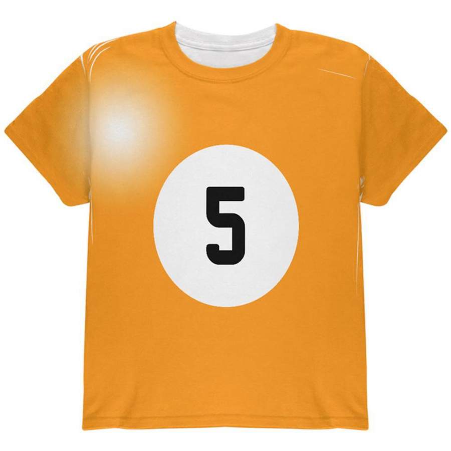 Halloween Billiard Pool Ball Five Costume Youth T Shirt