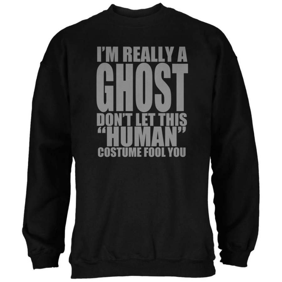 Halloween Human Ghost Costume Black Adult Sweatshirt