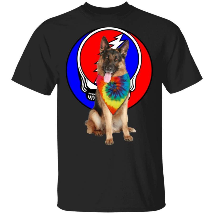 German Shepherd Mixed Grateful Dead Head T-Shirt HA02