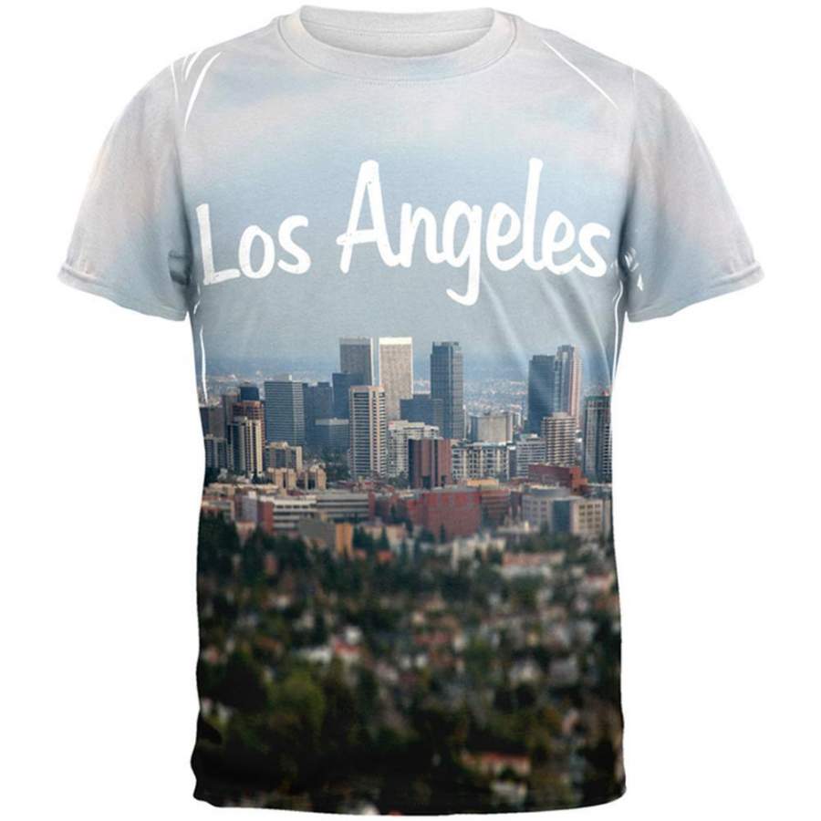 Distressed Los Angeles City All Over Adult T-Shirt