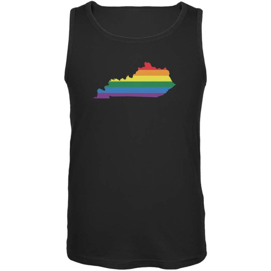 Kentucky LGBT Gay Pride Rainbow Black Adult Tank Top