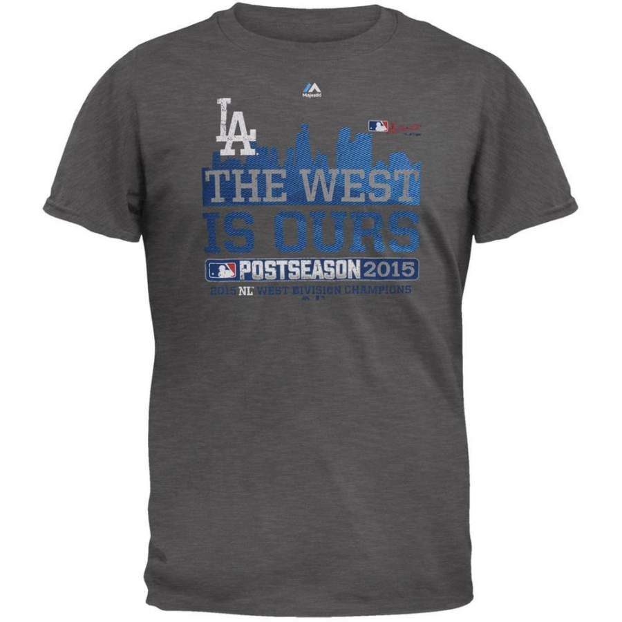 Los Angeles Dodgers – NL West 2015 Champs The West is Ours Soft Adult T-Shirt