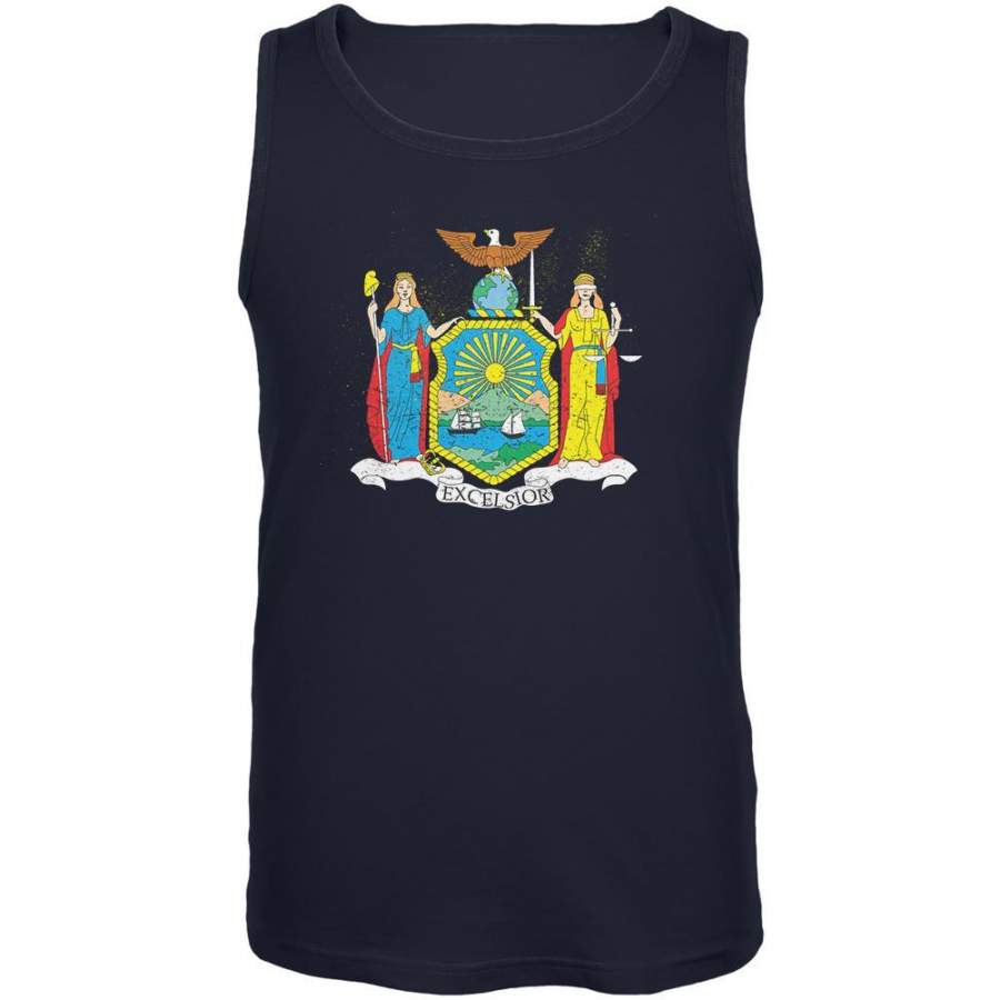 Born and Raised New York State Flag Mens Tank Top