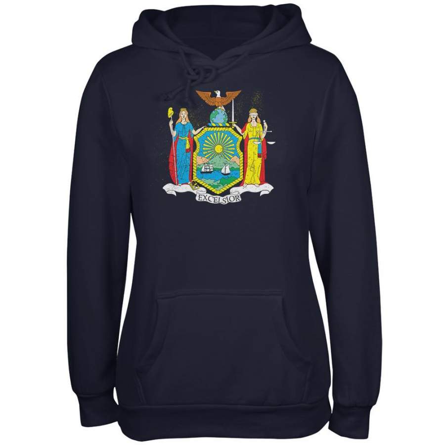 Born and Raised New York State Flag Juniors Soft Hoodie