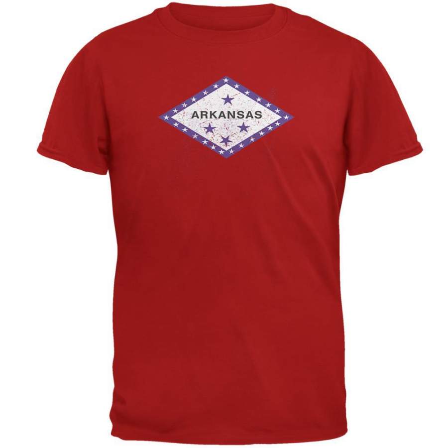 Born and Raised Arkansas State Flag Mens Soft T Shirt