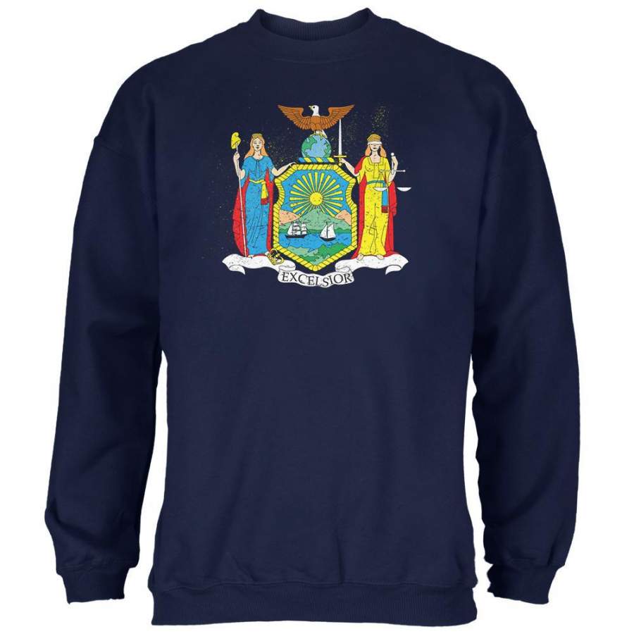 Born and Raised New York State Flag Mens Sweatshirt