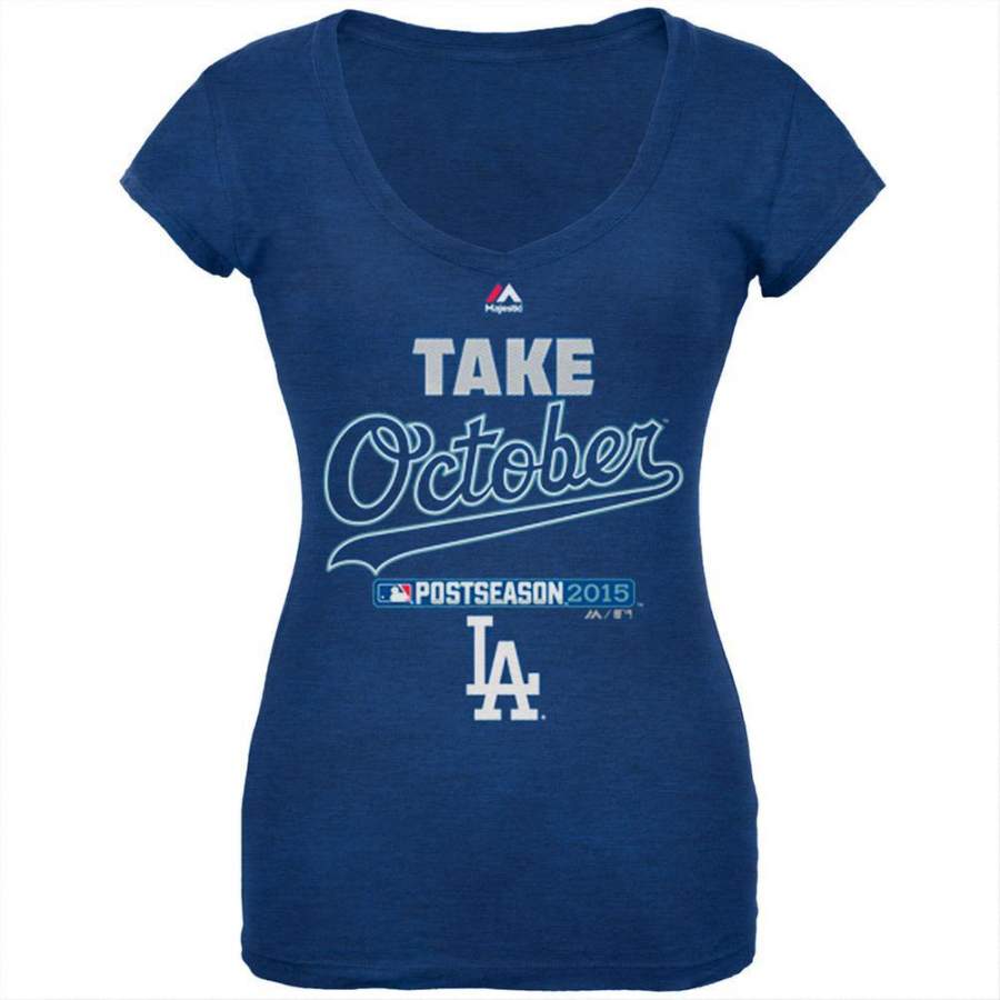 Los Angeles Dodgers – NL West 2015 Champs Take October Soft Juniors T-Shirt