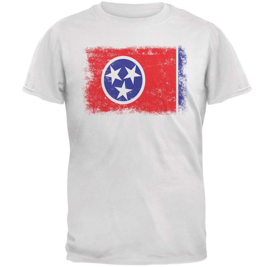 Born and Raised Tennessee State Flag Mens T Shirt