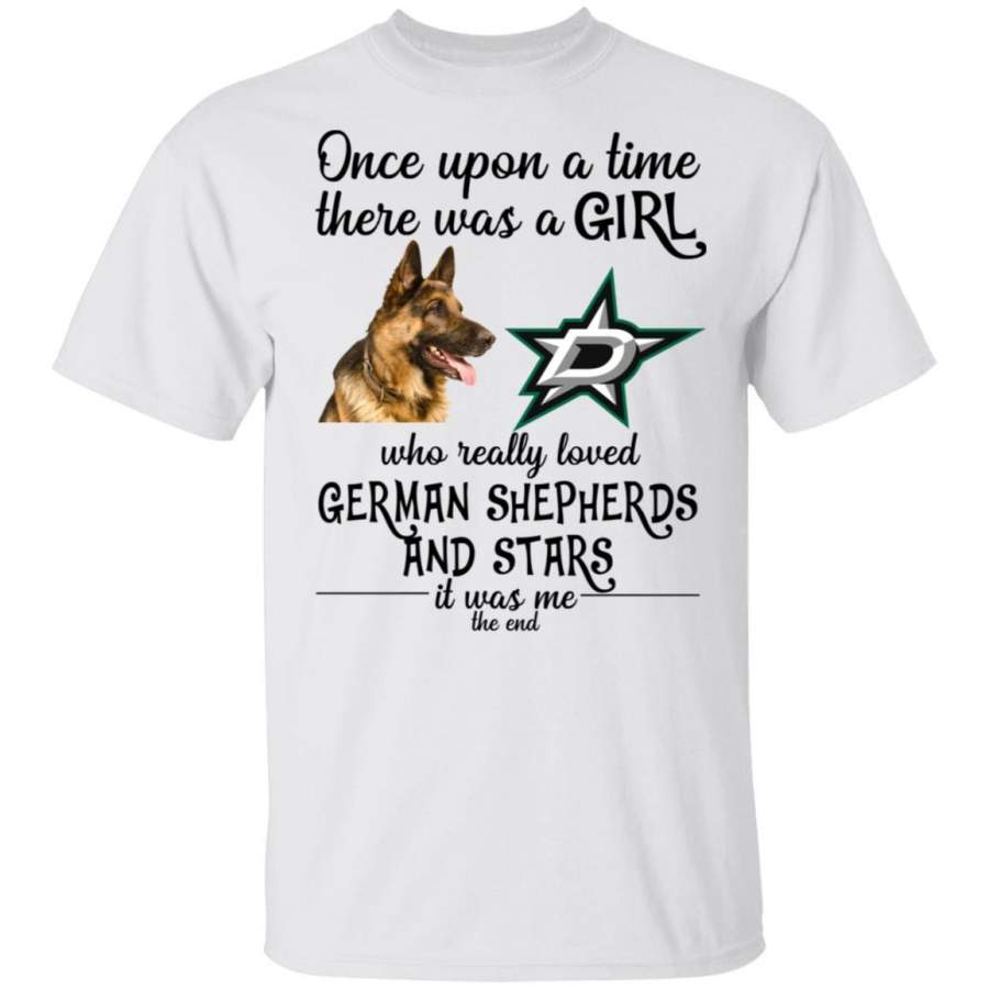 A Girl Who Really Loved Dallas Stars German Shepherd Dog Shirt HT209