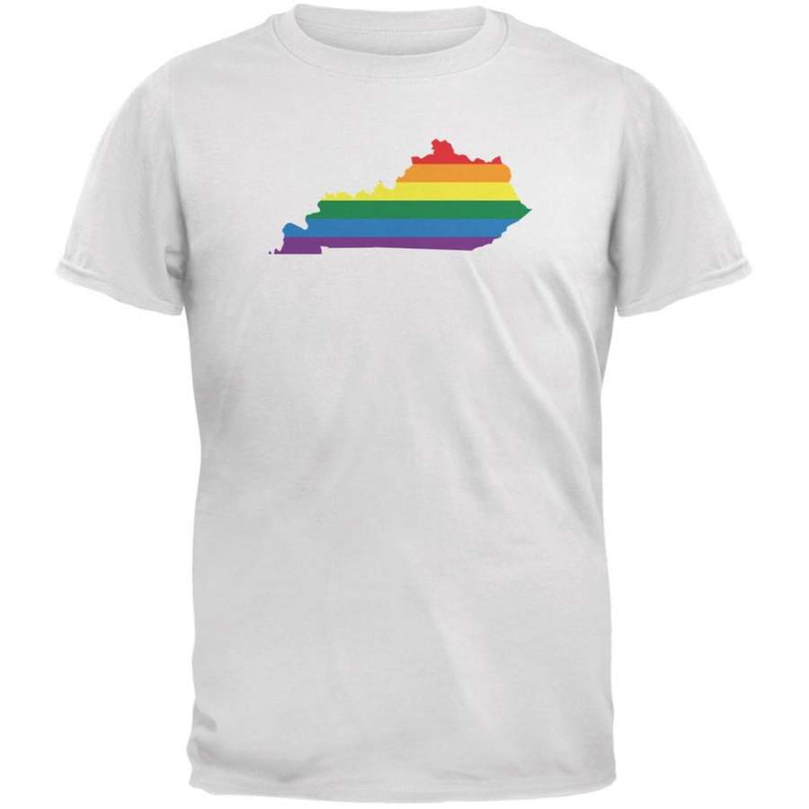 Kentucky LGBT Gay Pride Rainbow White Adult T-Shirt