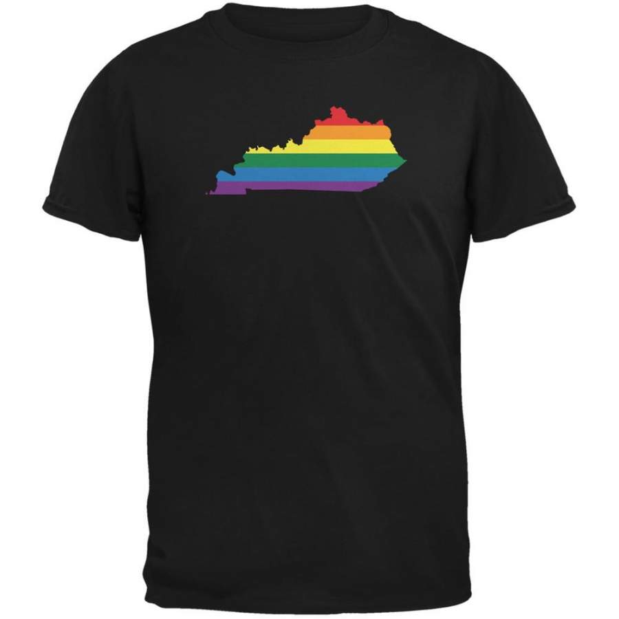 Kentucky LGBT Gay Pride Rainbow Black Adult T-Shirt