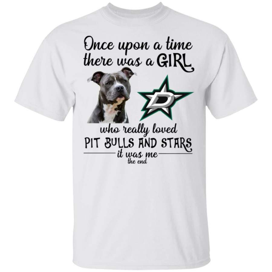 A Girl Really Loved Dallas Stars And Pitbull Dog Shirt HT209