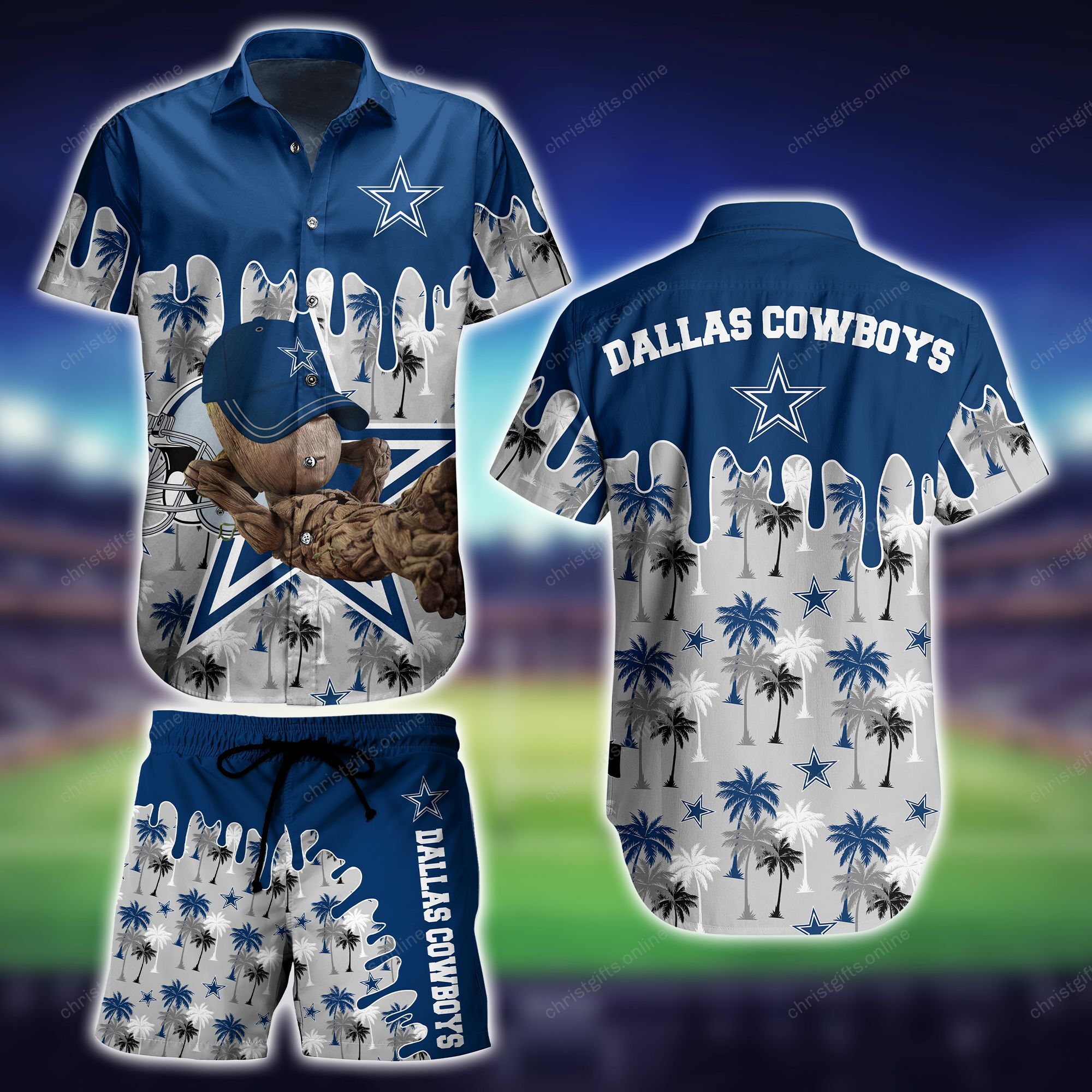 Dallas Cowboys Sp-Hawaii Shirt Style Groot NA()