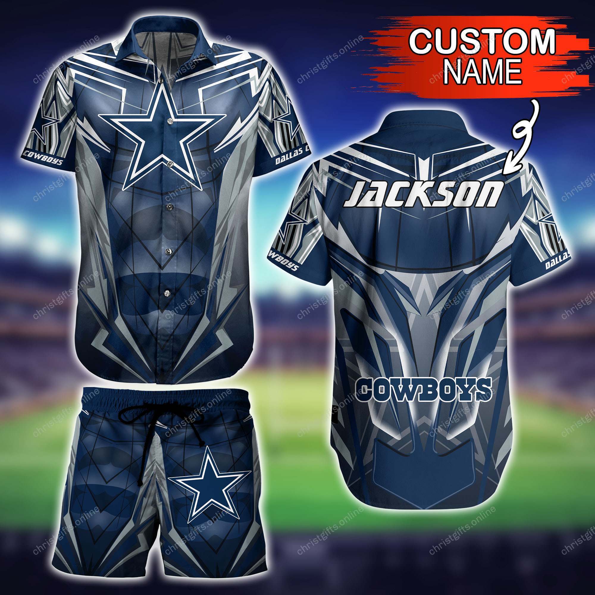 Dallas Cowboys Test-Peronalized Hawaii shirt Short NA28()