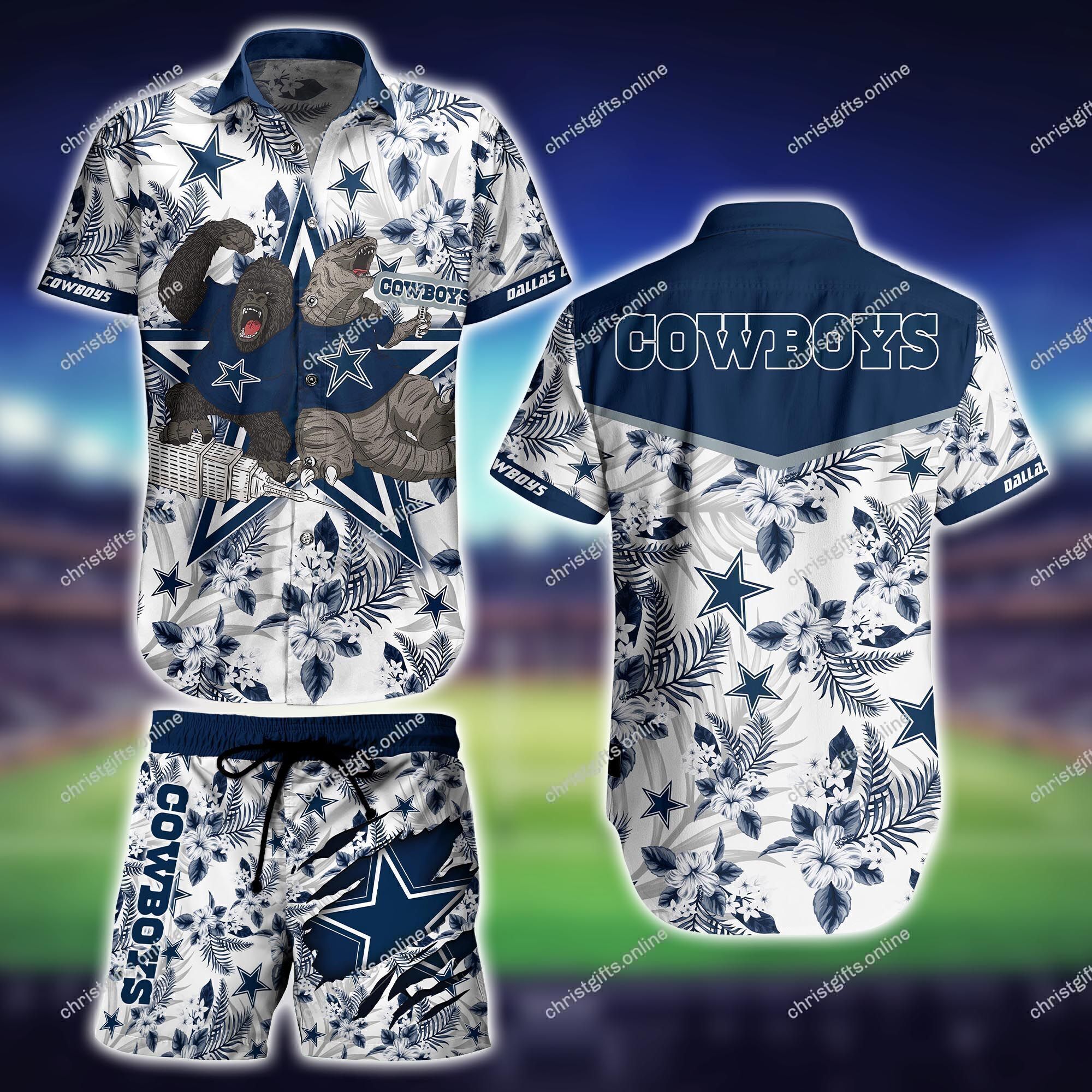 Dallas Cowboys Test-Hawaii shirt Short Kingkong Godzilla NA15()