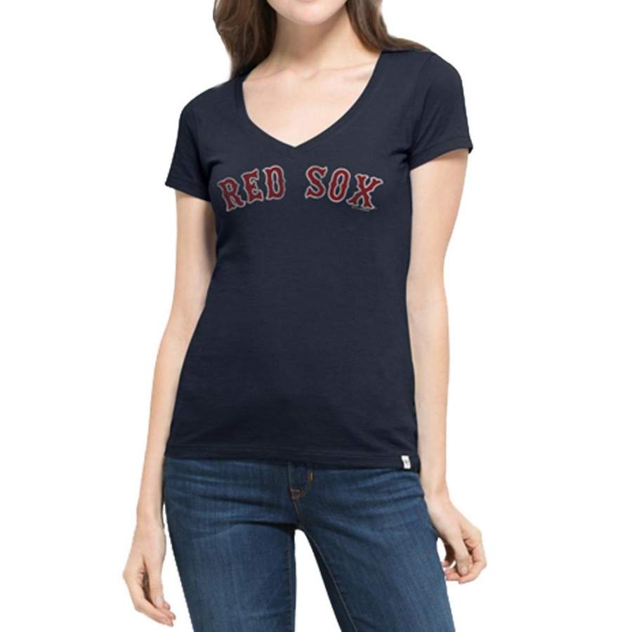 Boston Red Sox – Flanker Logo MVP Juniors V-Neck T-Shirt