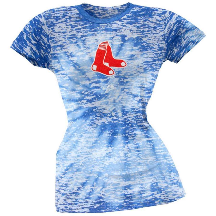 Boston Red Sox – Logo Burnout Tie Dye Juniors T-Shirt