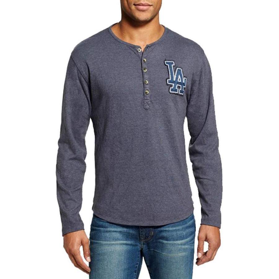 Los Angeles Dodgers – Chest Logo Primo Adult Henley Long Sleeve T-Shirt