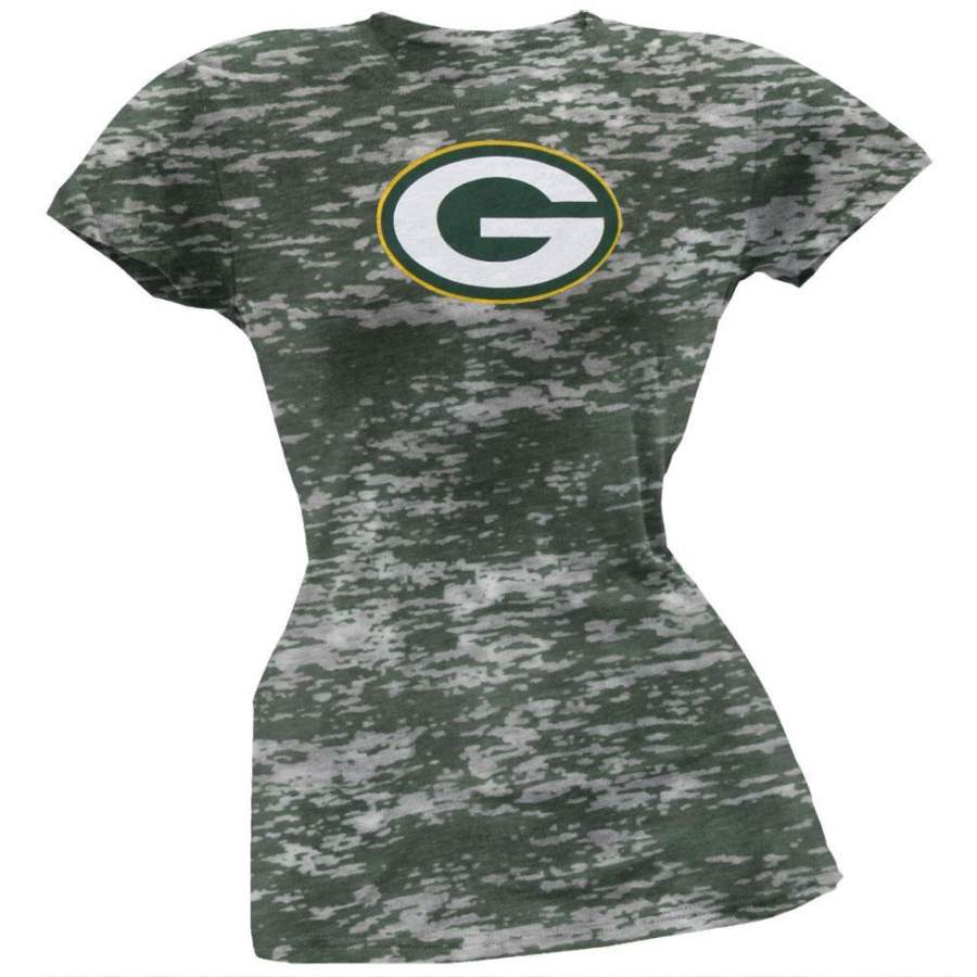 Green Bay Packers – Logo Burnout Tie Dye Juniors T-Shirt