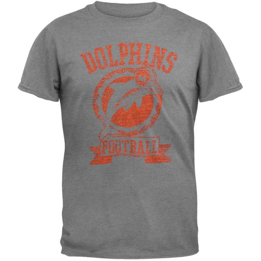 Miami Dolphins – Vintage Logo Soft Grey T-Shirt